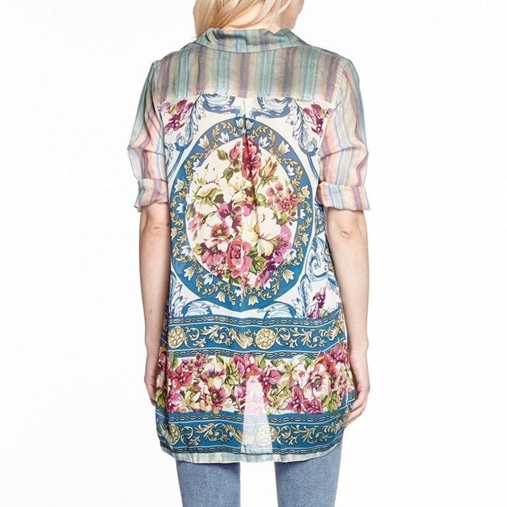 ARATTA FADED MEMORIES BUTTON DOWN SHIRT SIZE SMALL SILENT JOURNEY